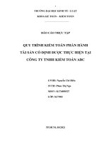 QUY TRÌNH KIỂM TOÁN PHẦN HÀNH TÀI SẢN CỐ ĐỊNH ĐƯỢC THỰC HIỆN TẠI CÔNG TY TNHH KIỂM TOÁN ABC
