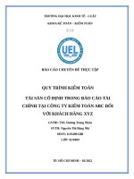 QUY TRÌNH KIỂM TOÁN TÀI SẢN CỐ ĐỊNH TRONG BÁO CÁO TÀI CHÍNH TẠI CÔNG TY KIỂM TOÁN ABC ĐỐI VỚI KHÁCH HÀNG XYZ