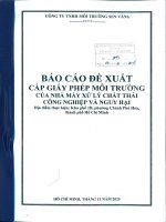 Báo cáo Đề xuất cấp giấy phép môi trường nhà máy xử lý chất thải công nghiệp và nguy hại