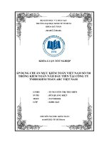 ÁP DỤNG CHUẨN MỰC KIỂM TOÁN VIỆT NAM SỐ 510 TRONG KIỂM TOÁN NĂM ĐẦU TIÊN TẠI CÔNG TY TNHH KIỂM TOÁN ABC VIỆT NAM