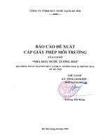 Báo cáo Đề xuất cấp giấy phép môi trường trên trang thông tin Điện tử của sở nông nghiệp và môi trường cơ sở nhà máy nước tương mai
