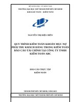 QUY TRÌNH KIỂM TOÁN KHOẢN MỤC NỢ PHẢI THU KHÁCH HÀNG TRONG KIẾM TOÁN BÁO CÁO TÀI CHÍNH TẠI CÔNG TY TNHH KIỂM TOÁN ABC