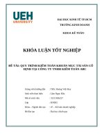 QUY TRÌNH KIỂM TOÁN KHOẢN MỤC TÀI SẢN CỐ ĐỊNH TẠI CÔNG TY TNHH KIỂM TOÁN ABC