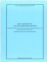 Báo cáo Đề xuất cấp giấy phép môi trường của dự Án “nhà máy sản xuất panel, gạch nhẹ trưng Áp, vữa khô và keo dán gạch phả lại