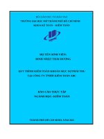 QUY TRÌNH KIỂM TOÁN KHOẢN MỤC NỢ PHẢI THU TẠI CÔNG TY TNHH KIỂM TOÁN ABC