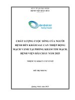 Chất lượng cuộc sống của người bệnh đến khám sau can thiệp động mạch vành tại phòng khám tim mạch, bệnh viện Bãi Cháy năm 2025