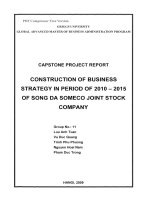 CAPSTONE PROJECT REPORT CONSTRUCTION OF BUSINESS STRATEGY IN PERIOD OF 2010 – 2015 OF SONG DA SOMECO JOINT STOCK COMPANY BÁO CÁO DỰ ÁN CAPSTONE XÂY DỰNG DOANH NGHIỆP CHIẾN LƯỢC GIAI ĐOẠN 2010 – 2015 CỦA CÔNG TY CỔ PHẦN SÔNG ĐÀ SOMECO