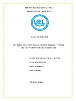 QUY TRÌNH KIỂM TOÁN TÀI SẢN CỐ ĐỊNH TẠI CÔNG TY TNHH ABC VIỆT NAM ĐỐI VỚI KHÁCH HÀNG XYZ