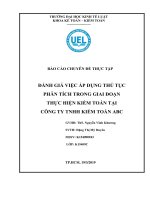 ĐÁNH GIÁ VIỆC ÁP DỤNG THỦ TỤC PHÂN TÍCH TRONG GIAI ĐOẠN THỰC HIỆN KIỂM TOÁN TẠI CÔNG TY TNHH KIỂM TOÁN ABC
