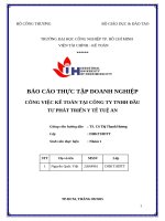 IUH - BCTT - CÔNG VIỆC KẾ TOÁN TẠI CÔNG TY TNHH ĐẦU TƯ PHÁT TRIỂN Y TẾ TUỆ AN