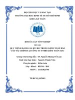 QUY TRÌNH ĐÁNH GIÁ RỦI RO TRONG KIỂM TOÁN BÁO CÁO TÀI CHÍNH TẠI CÔNG TY TNHH KIỂM TOÁN ABC