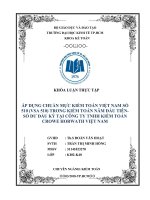 ÁP DỤNG CHUẨN MỰC KIỂM TOÁN VIỆT NAM SỐ 510 (VSA 510) TRONG KIỂM TOÁN NĂM ĐẦU TIÊN SỐ DƯ ĐẦU KỲ TẠI CÔNG TY TNHH KIỂM TOÁN CROWE HORWATH VIỆT NAM