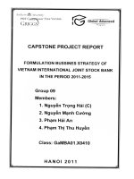 G1_00221 FORMULATION BUSSINES STRATEGY OF VIETNAM INTERNATIONAL JOINT STOCK BANK IN THE PERIOD 2011-2015 XÂY DỰNG CHIẾN LƯỢC KINH DOANH CỦA NGÂN HÀNG CỔ PHẦN QUỐC TẾ VIỆT NAM GIAI ĐOẠN 2011-2015