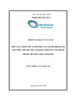 Nhu cầu chăm sóc giảm nhẹ của người bệnh ung thư điều trị nội trú tại khoa hồi sức Ung bướu năm 2025