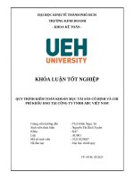QUY TRÌNH KIỂM TOÁN KHOẢN MỤC TÀI SẢN CỐ ĐỊNH VÀ CHI PHÍ KHẤU HAO TẠI CÔNG TY TNHH ABC VIỆT NAM