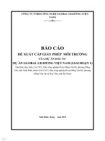 Báo cáo Đề xuất cấp giấy phép môi trường của dự án dự Án global lighting việt nam (giai Đoạn 1)