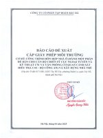 Báo cáo Đề xuất cấp giấy phép môi trường cơ sở công trình hỗn hợp nhà Ở (dành một phần Để bán cho cán bộ chiến sỹ cục ngoại tuyến và kỹ thuật c51 và văn phòng cơ quan cảnh sát Điều tra c44