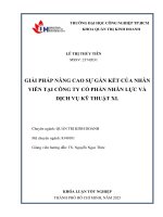 IUH - KLTN - GIẢI PHÁP NÂNG CAO SỰ GẮN KẾT CỦA NHÂN VIÊN TẠI CÔNG TY CỔ PHẦN NHÂN LỰC VÀ DỊCH VỤ KỸ THUẬT XL