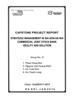 G1 00129 STRATEGIC MANAGEMENT IN SAI GON-HA NOI COMMERCIAL JOINT STOCK BANK REALITY AND SOLUTION QUẢN TRỊ CHIẾN LƯỢC TẠI NGÂN HÀNG TMCP SÀI GÒN - HÀ NỘI THỰC TẾ VÀ GIẢI PHÁP