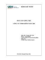 BÁO CÁO CÔNG VIỆC CÔNG TY TNHH KIỂM TOÁN ABC