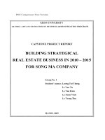CAPSTONE PROJECT REPORT BUILDING STRATEGICAL REAL ESTATE BUSINESS IN 2010 – 2015 FOR SONG MA COMPANY BÁO CÁO DỰ ÁN CAPSTONE XÂY DỰNG CHIẾN LƯỢC KINH DOANH BẤT ĐỘNG SẢN 2010 – 2015 CHO CÔNG TY SONG MÃ
