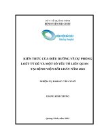 Kiến thức của điều dưỡng về dự phòng loét tỳ đè và một số yếu tố liên quan tại Bệnh viện Bãi Cháy năm 2025