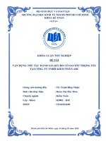 VẬN DỤNG THỦ TỤC ĐÁNH GIÁ RỦI RO CÓ SAI SÓT TRỌNG YẾU TẠI CÔNG TY TNHH KIỂM TOÁN ABC