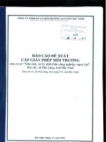 Báo cáo Đề xuất cấp giấy phép môi trường nhà máy xử lý chất thải công nghiệp và nguy hại xã phù lãng tỉnh bắc ninh