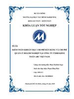 KIỂM TOÁN KHOẢN MỤC CHI PHÍ BÁN HÀNG VÀ CHI PHÍ QUẢN LÝ DOANH NGHIỆP TẠI CÔNG TY TNHH KIỂM TOÁN ABC VIỆT NAM