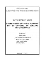 G1 00136 BUSINESS STRATEGY IN THE PERIOD OF 2010-2015 OF VIETTEL JSC - DEMANDS AND CHALLENGES CHIẾN LƯỢC KINH DOANH GIAI ĐOẠN 2010-2015 CỦA CÔNG TY CỔ PHẦN VIETTEL - NHU CẦU VÀ THÁCH THỨC