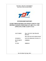 AUDIT PROCEDURES OF FIXED ASSETS AND DEPRECIATION EXPENSES AT ABC CO., LTD APPLYING FOR CLIENT XYZ