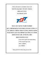 QUY TRÌNH KIỂM TOÁN PHẦN HÀNH LƯƠNG VÀ CÁC KHOẢN TRÍCH THEO LƯƠNG TRONG KIỂM TOÁN BÁO CÁO TÀI CHÍNH TẠI CÔNG TY TNNH KIỂM TOÁN ABC ÁP DỤNG CHO KHÁCH HÀNG XYZ