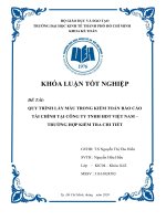 QUY TRÌNH LẤY MẪU TRONG KIỂM TOÁN BÁO CÁO TÀI CHÍNH TẠI CÔNG TY TNHH HDT VIỆT NAM - TRƯỜNG HỢP KIỂM TRA CHI TIẾT