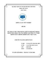 KỸ THUẬT THU THẬP BẰNG CHỨNG KIỂM KÊ TRONG KIỂM TOÁN BÁO CÁO TÀI CHÍNH TẠI CÔNG TY TNHH KIỂM TOÁN CROWE HORWATH VIỆT NAM
