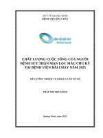 Chất lượng cuộc sống của người bệnh suy thận mạn lọc máu chu kỳ  tại bệnh viện bãi cháy năm 2025