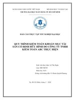 QUY TRÌNH KIỂM TOÁN KHOẢN MỤC TÀI SẢN CỐ ĐỊNH HỮU HÌNH DO CÔNG TY TNHH KIỂM TOÁN ABC THỰC HIỆN