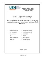 QUY TRÌNH KIỂM TOÁN NỢ PHẢI THU TẠI CÔNG TY TNHH KIỂM TOÁN ABC - CHI NHÁNH THÀNH PHỐ HỒ CHÍ MINH