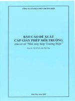 Báo cáo Đề xuất cấp giấy phép môi trường cơ sở nhà máy thép trường biện