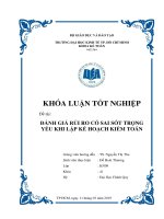 ĐÁNH GIÁ RỦI RO CÓ SAI SÓT TRỌNG YẾU KHI LẬP KẾ HOẠCH KIỂM TOÁN