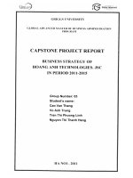 G1_00180 BUSINESS STRATEGY OF HOANG ANH TECHNOLOGIES. JSC IN PERIOD 2011-2015 CHIẾN LƯỢC KINH DOANH CỦA CÔNG TY CỔ PHẦN CÔNG NGHỆ HOÀNG ANH GIAI ĐOẠN 2011-2015