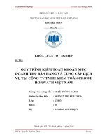 QUY TRÌNH KIỂM TOÁN KHOẢN MỤC DOANH THU BÁN HÀNG VÀ CUNG CẤP DỊCH VỤ TẠI CÔNG TY TNHH KIỂM TOÁN CROWE HORWATH VIỆT NAM