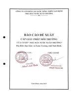 Báo cáo Đề xuất cấp giấy phép môi trường cơ sở nhà máy nước xuân trường của công ty cổ phần cấp nước nông thôn nam Định