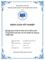 Quy trình tổ chức hồ sơ kiểm toán trong kiểm toán báo cáo tài chính tại Công ty TNHH ABC