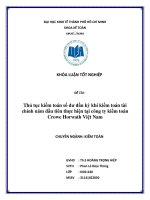 Thủ tục kiểm toán số dư đầu kỳ khi kiểm toán tài chính năm đầu tiên thực hiện tại công ty kiểm toán Crowe Horwath Việt Nam