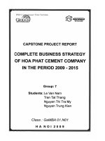 CAPSTONE PROJECT REPORT COMPLETE BUSINESS STRATEGY OF HOA PHAT CEMENT COMPANY IN THE PERIOD 2009 - 2015 BÁO CÁO DỰ ÁN CAPSTONE CHIẾN LƯỢC KINH DOANH HOÀN CHỈNH CỦA CÔNG TY XI MĂNG HÒA PHÁT GIAI ĐOẠN 2009 - 2015