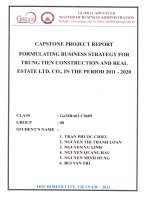 G1_00220 FORMULATING BUSINESS STRATEGY FOR TRUNG TIEN CONSTRUCTION AND REAL ESTATE LTD. CO., IN THE PERIOD 2011 - 2020