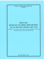 Báo cáo Đánh giá tác Động môi trường dự Án nahf máy seojin việt nam