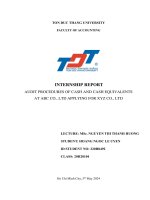 AUDIT PROCEDURES OF CASH AND CASH EQUIVALENTS AT ABC CO., LTD APPLYING FOR XYZ CO., LTD