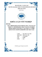 QUY TRÌNH KIỂM TOÁN KHOẢN MỤC TÀI SẢN CỐ ĐỊNH VÀ CHI PHÍ KHẤU HAO TÀI SẢN CỐ ĐỊNH TRONG KIỂM TOÁN BCTC TẠI CÔNG TY TNHH KIỂM TOÁN CROWE HORTHWATH VIỆT NAM