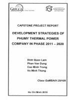 CAPSTONE PROJECT REPORT DEVELOPMENT STRATEGIES OF PHUMY THERMAL POWER COMPANY IN PHASE 2011 – 2020  BÁO CÁO DỰ ÁN CAPSTONE CHIẾN LƯỢC PHÁT TRIỂN CỦA CÔNG TY NHIỆT ĐIỆN PHÚ MỸ GIAI ĐOẠN 2011 – 2020